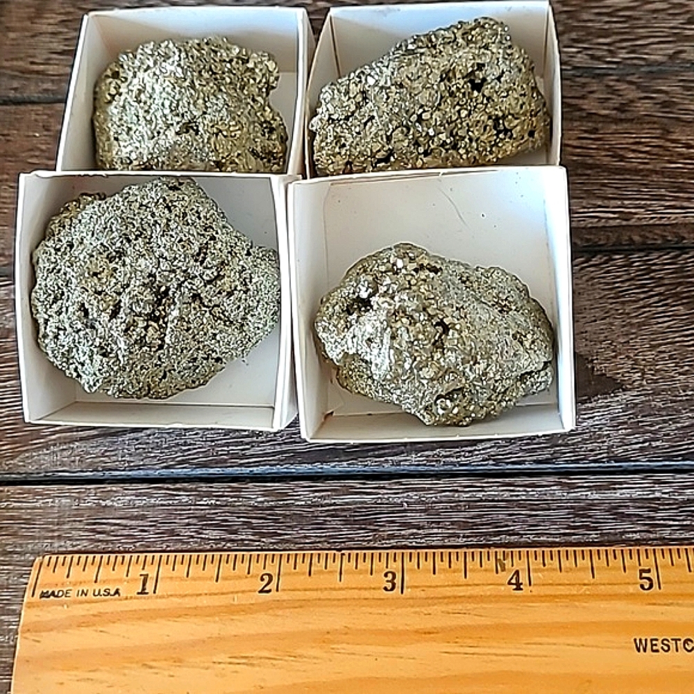 Rock Hounds Geologist Collectors 4 Pyrite Specimens Fools Gold
